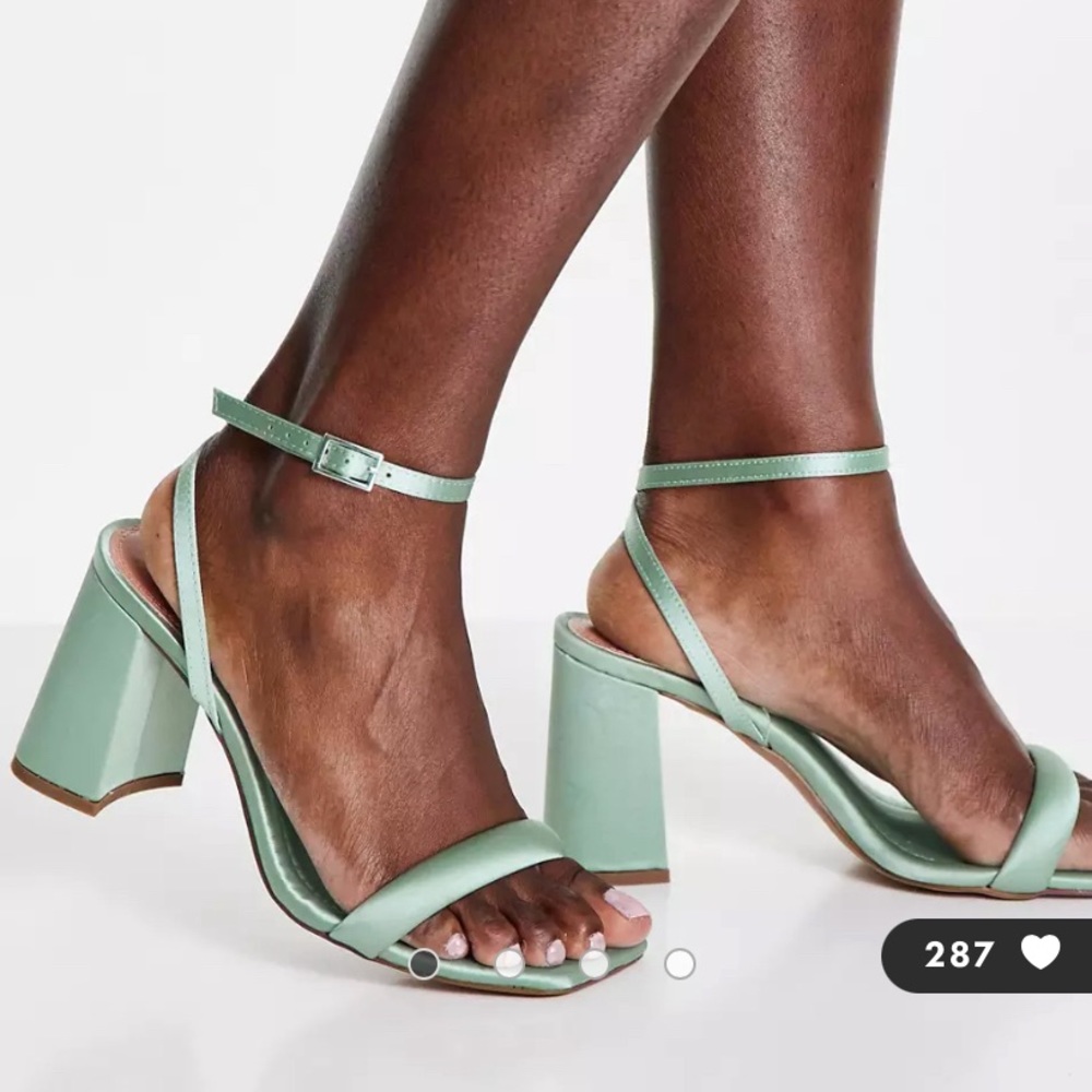 New ASOS DESIGN Hilton barely there block heeled sandals women size 8 - Picture 1 of 11
